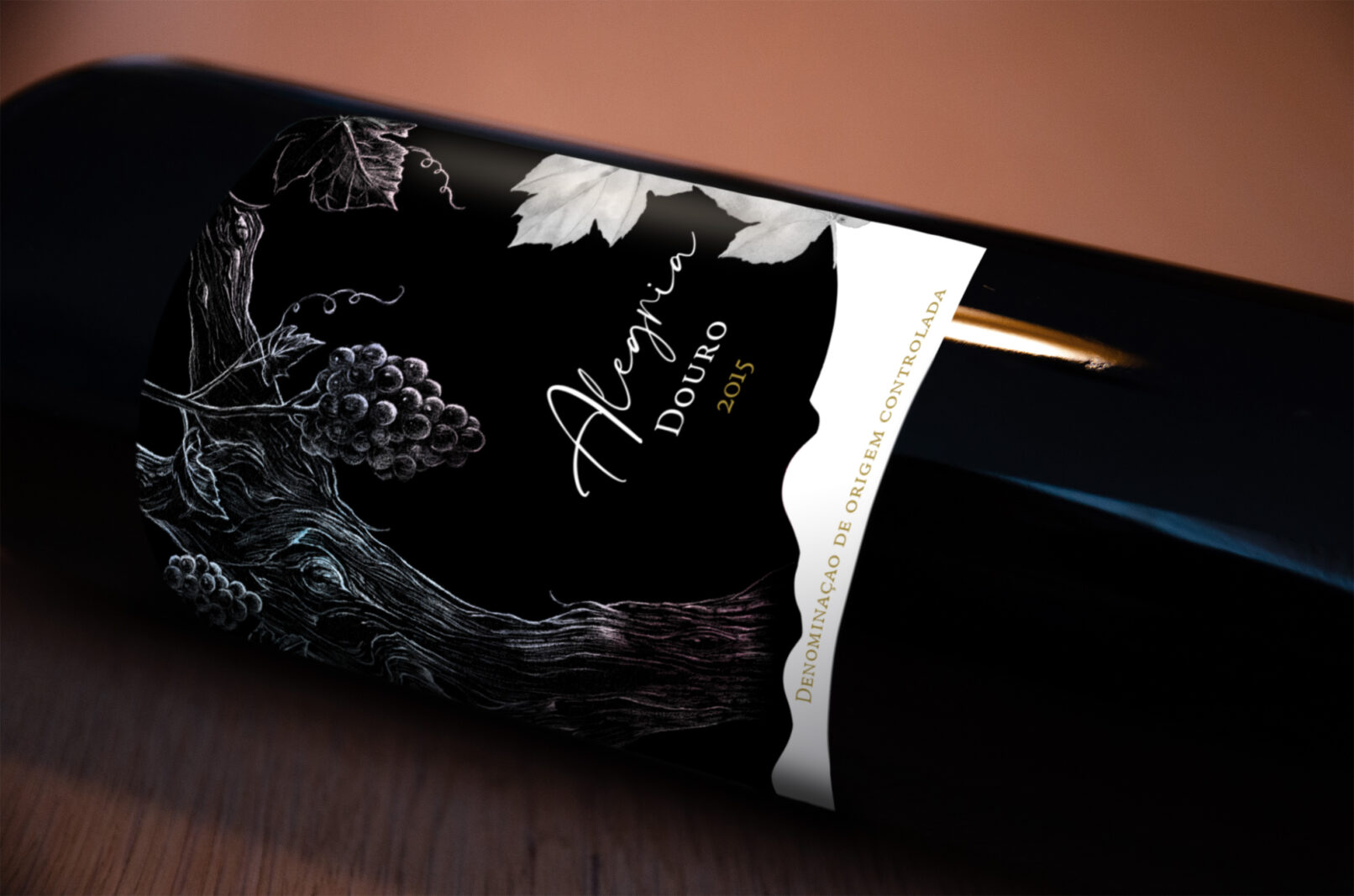 Mock up étiquette de vin