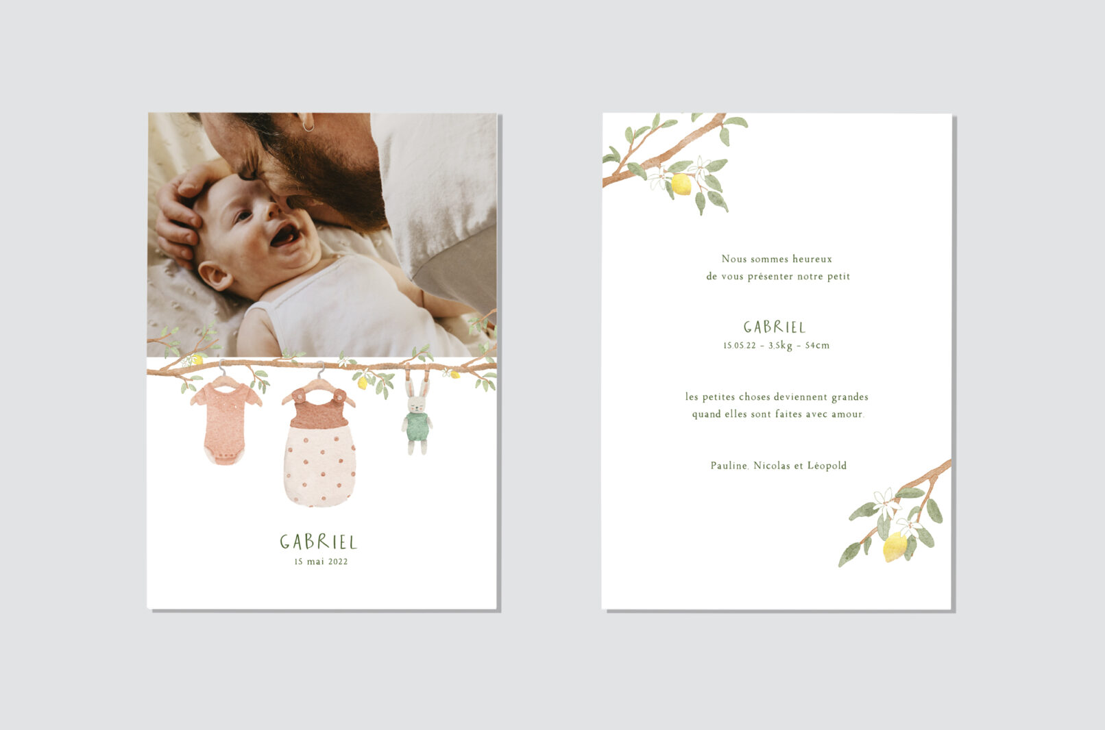 Faire-part de naissance mixte