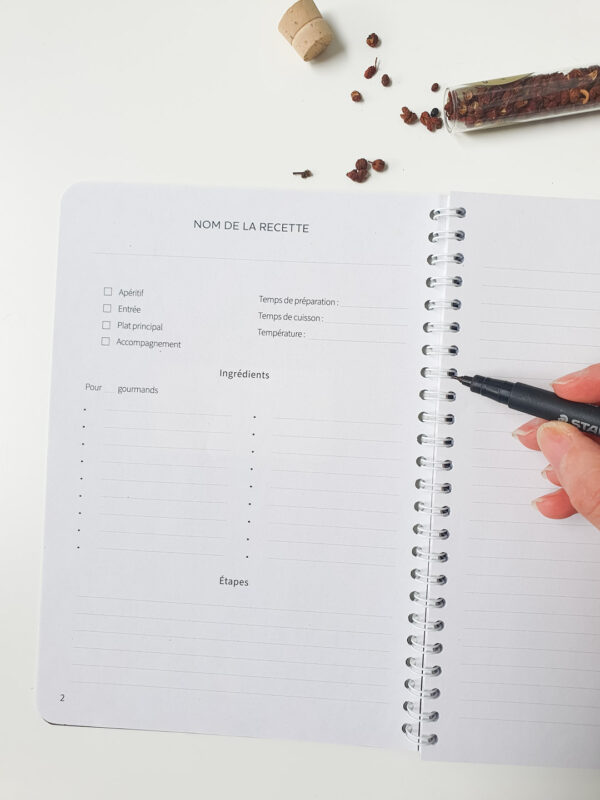 Carnet de recettes Carnet de recettes 50 fiches recettes