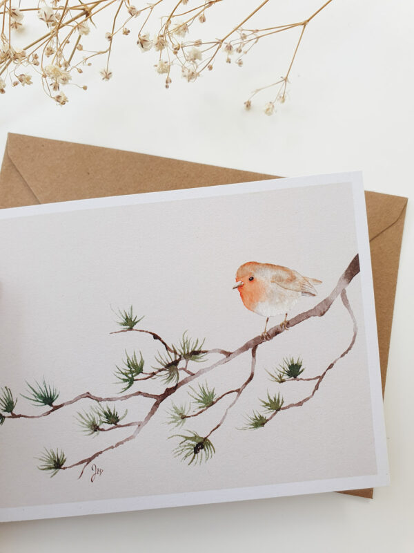 carte-rouge-gorge Carte postale rouge-gorge