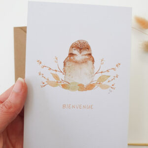 Carte de félicitations de naissance Petit Hibou