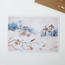 carte-postale-bouvreuil-et-cerisier Carte postale Le bouvreuil et le cerisier