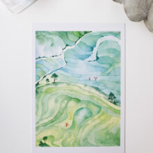 carte-rizières Carte postale rizières