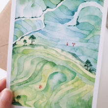 carte-rizières Carte postale rizières