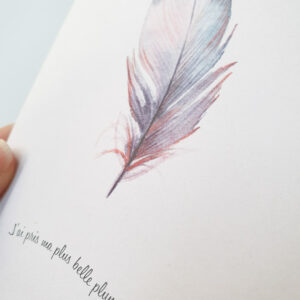 Carte postale double - Plume cuivrée