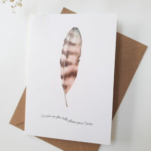 Carte postale double - Plume