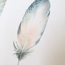 carte-double-plume2 Carte postale double - Plume dorée