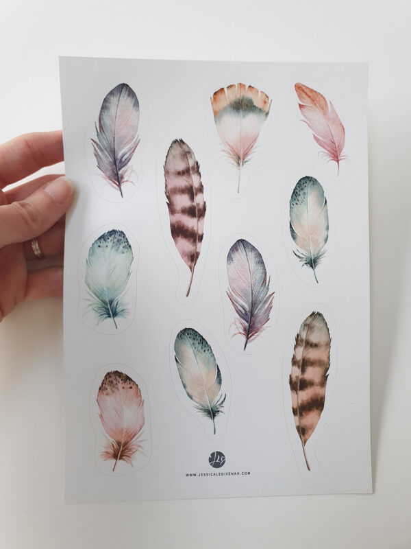 stickers-plumes3 Planche d'autocollants plumes