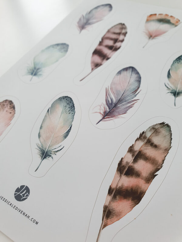 stickers-plumes2 Planche d'autocollants plumes