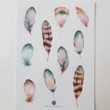 stickers-plumes Planche d'autocollants plumes
