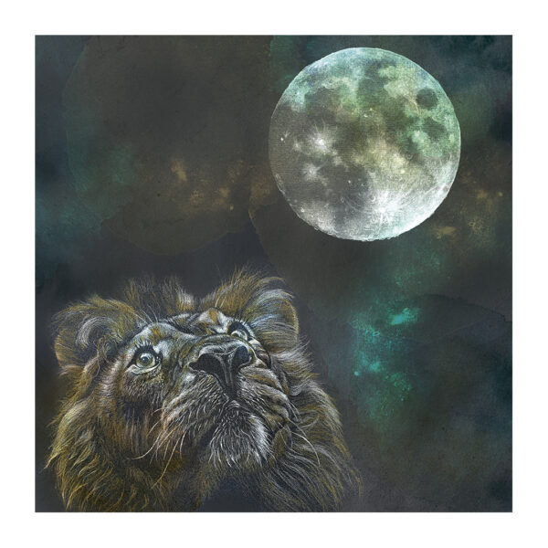 Tirage d'art - Le lion et la lune