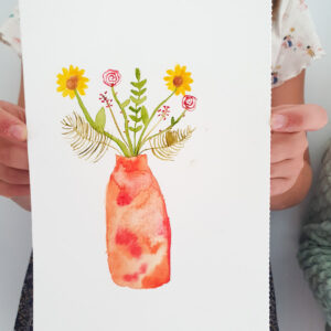 Cours aquarelle enfant fleur